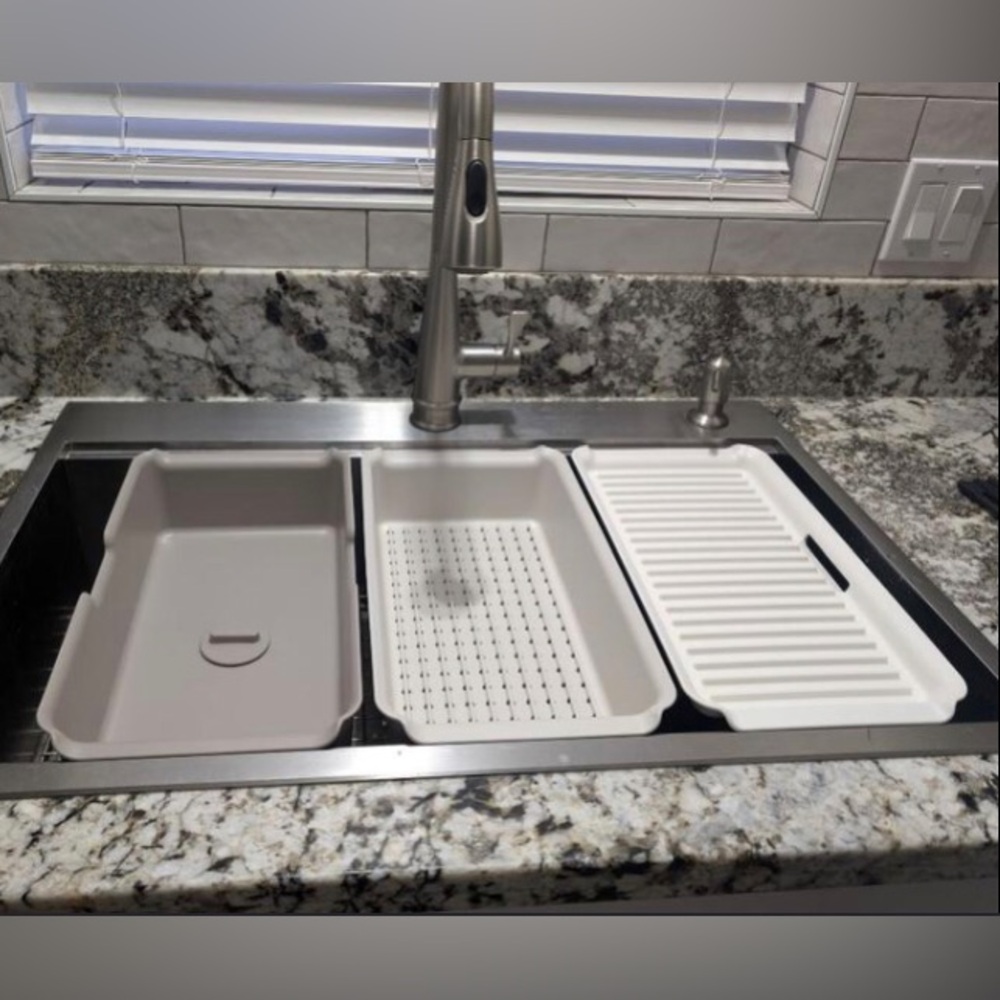 KOHLER 3-Pc Workstation Sink Accessory Set in Light Warm Neutrals 35478-LGT NEW